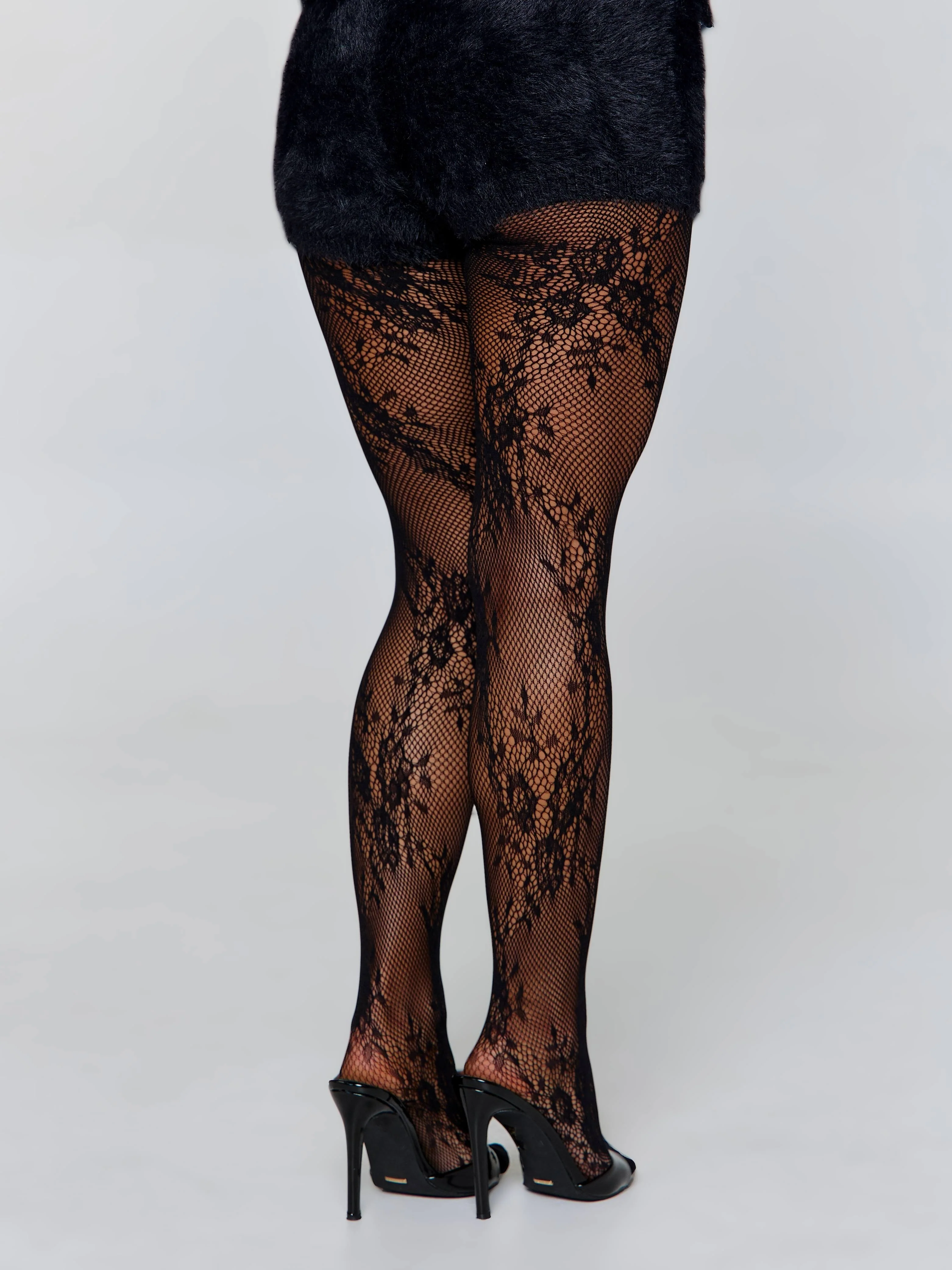LACE STOCKINGS BLACK - Image 6