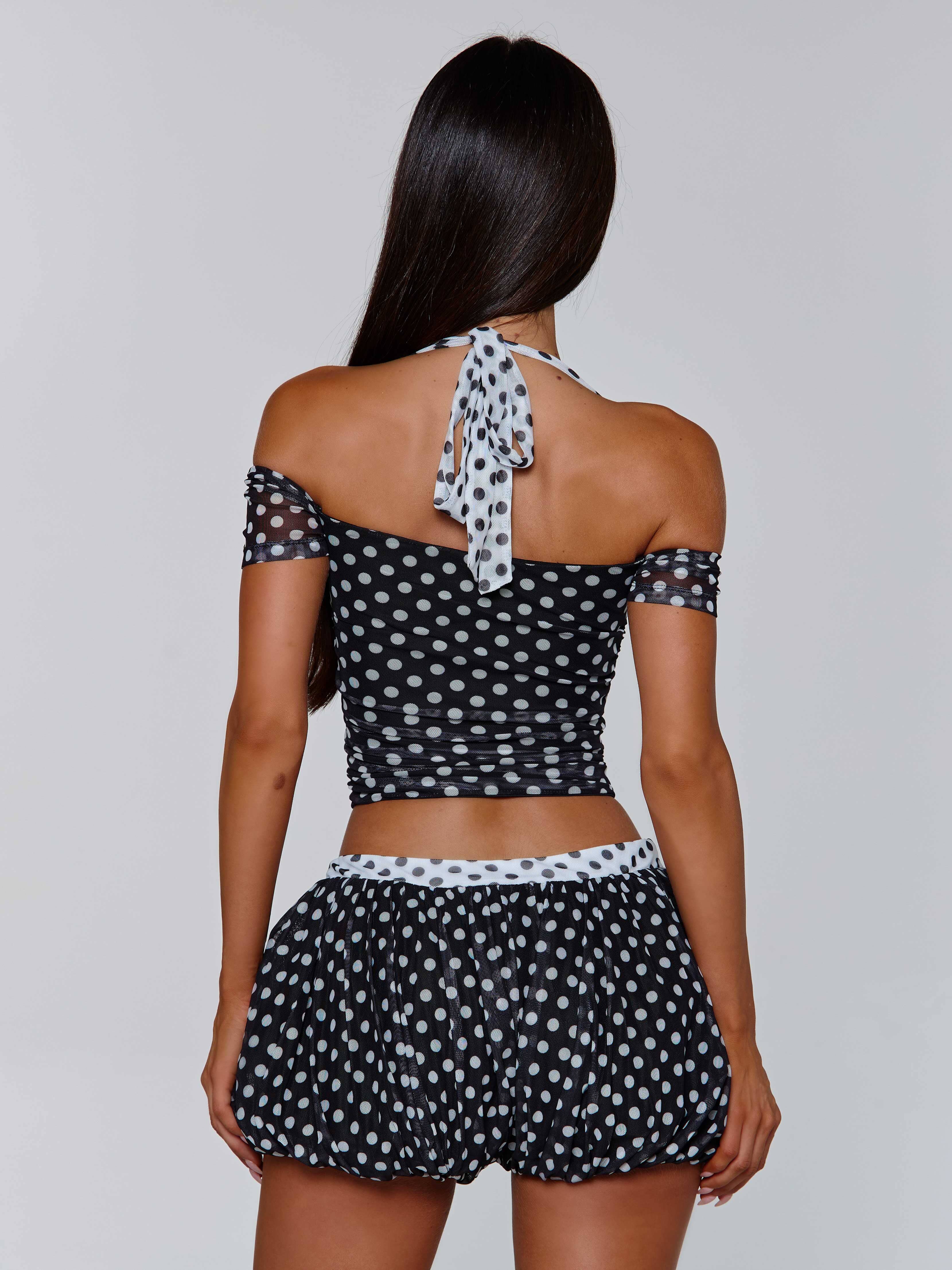 MARLOWE TOP BLACK POLKA DOT - Image 4