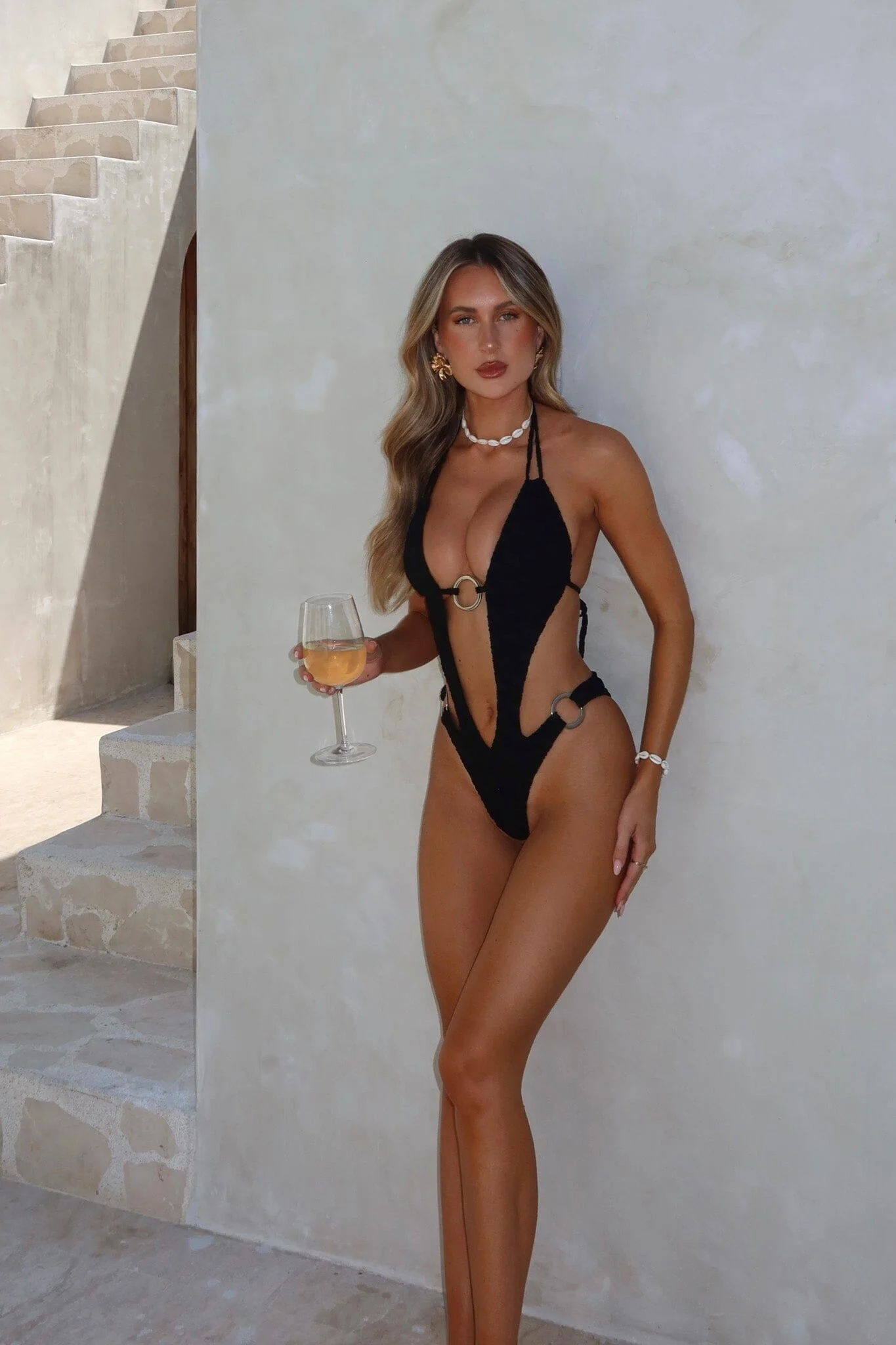 VALENCIA ONE PIECE BLACK TOWELLING - Image 3