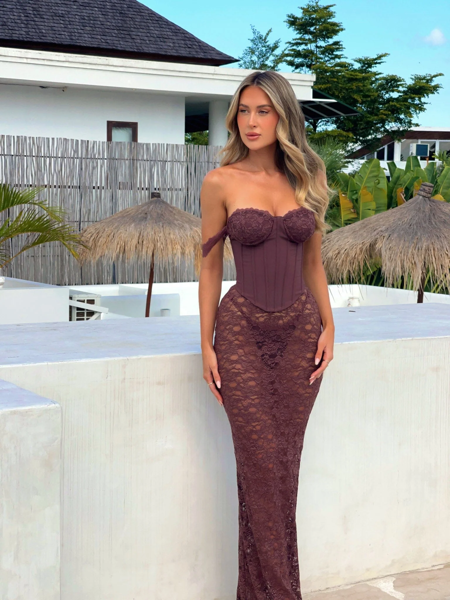 ZANA MAXI DRESS DARK MAUVE - Image 6